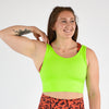 Neon Green Wrap Crop Tank