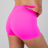Neon Pink No Front Seam High Rise Spandex Shorts