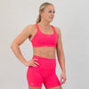 Neon Punch Scoop Neck Athletic Sports Bra - Neon Coral - Isla 