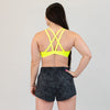 Neon Yellow Scoop Neck Athletic Sports Bra - Isla 