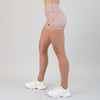 Neutral Gingham Mid Rise Contour Training Shorts For Women