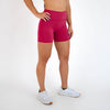 Lipstick Red No Front Seam High Rise Spandex Shorts