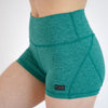 Heather Emerald Mid Rise Contour Training Shorts For Women