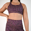 Brown Leopard Scoop Neck Sports Bra - Isla