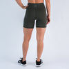 Olive No Front Seam Training Short - Pedal