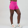 Fuchsia Ribbed No Front Seam High Rise Spandex Shorts