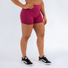 Heather Sangria High Rise Spandex Shorts