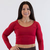 Red Women's Long Sleeve Shirt - Scoop Neck - Foundation