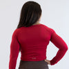 Red Women's Long Sleeve Shirt - Scoop Neck - Foundation