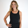 Low Back Crop Tank - Black Camo Pointelle Breeze