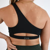 Black One Shoulder Sports Bra - Sylvie