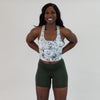 Forest Splash Racerback Crop Tank - Fitted