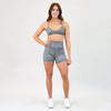 Granite Gray Micro Leopard Green High Rise Spandex Shorts