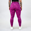 Fuchsia Red Camo Leggings - El Toro in Bounce fabric by FLEO