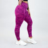 Fuchsia Red Camo Leggings - El Toro in Bounce fabric by FLEO