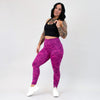 Fuchsia Red Camo Leggings - El Toro in Bounce fabric by FLEO