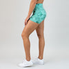 Mint Crystal Mid Rise Contour Training Shorts For Women