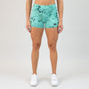 Mint Crystal Mid Rise Contour Training Shorts For Women