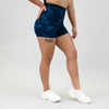 Heather Sailor Blue Camo High Rise Spandex Shorts