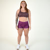 Violet Quartz Leopard Mid Rise Contour Training Shorts For Women