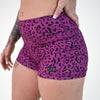 Violet Quartz Leopard Mid Rise Contour Training Shorts For Women