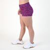 Violet Quartz Leopard Mid Rise Contour Training Shorts For Women