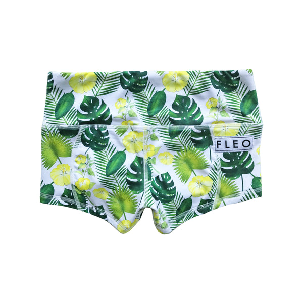 AXA Island Leaf Low Rise Contour Spandex Shorts For Women | FLEO