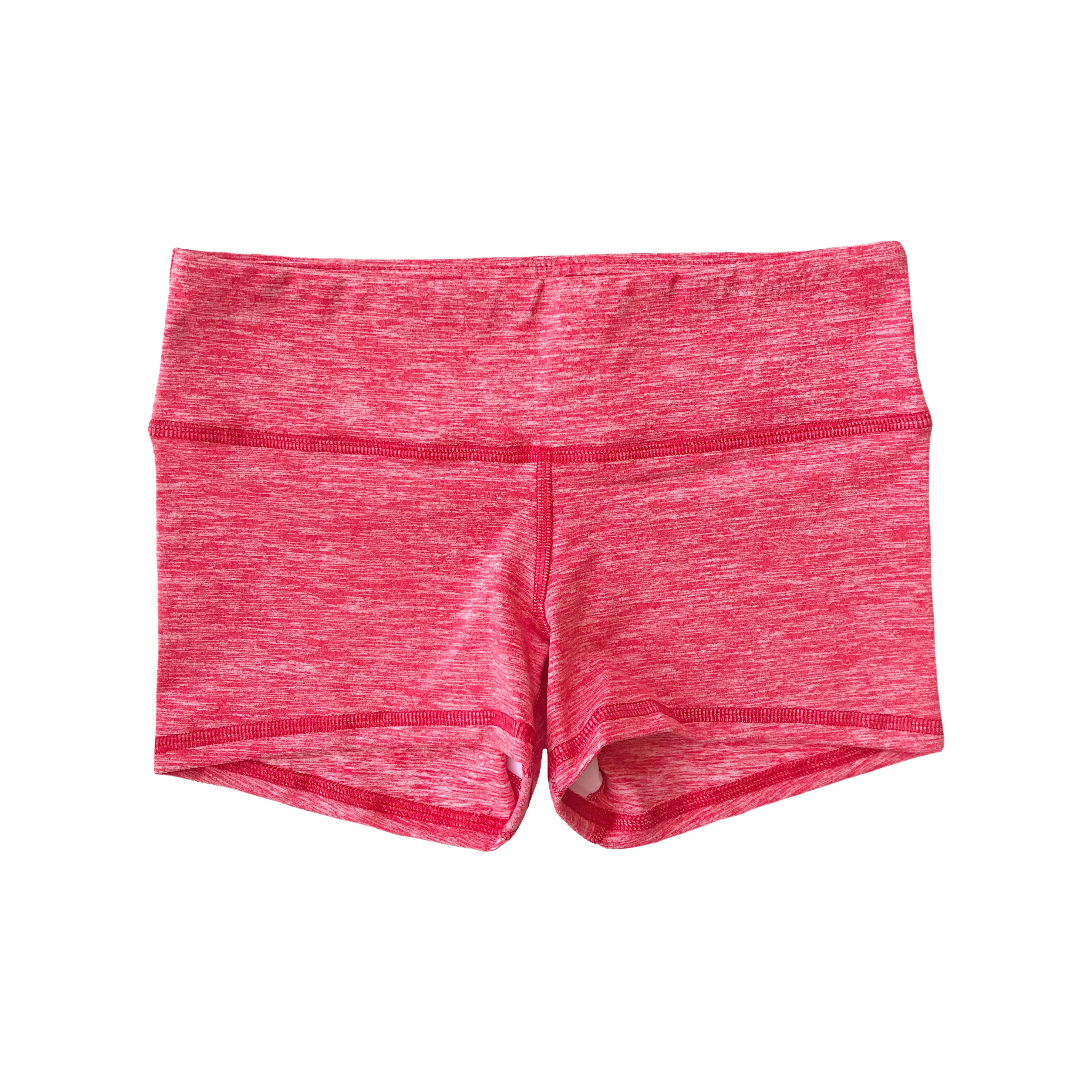 Heather Red Spandex Shorts For Women | FLEO