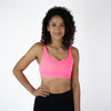 Electric Heather Pink Scoop Neck Athletic Sports Bra - Selena by FLEO