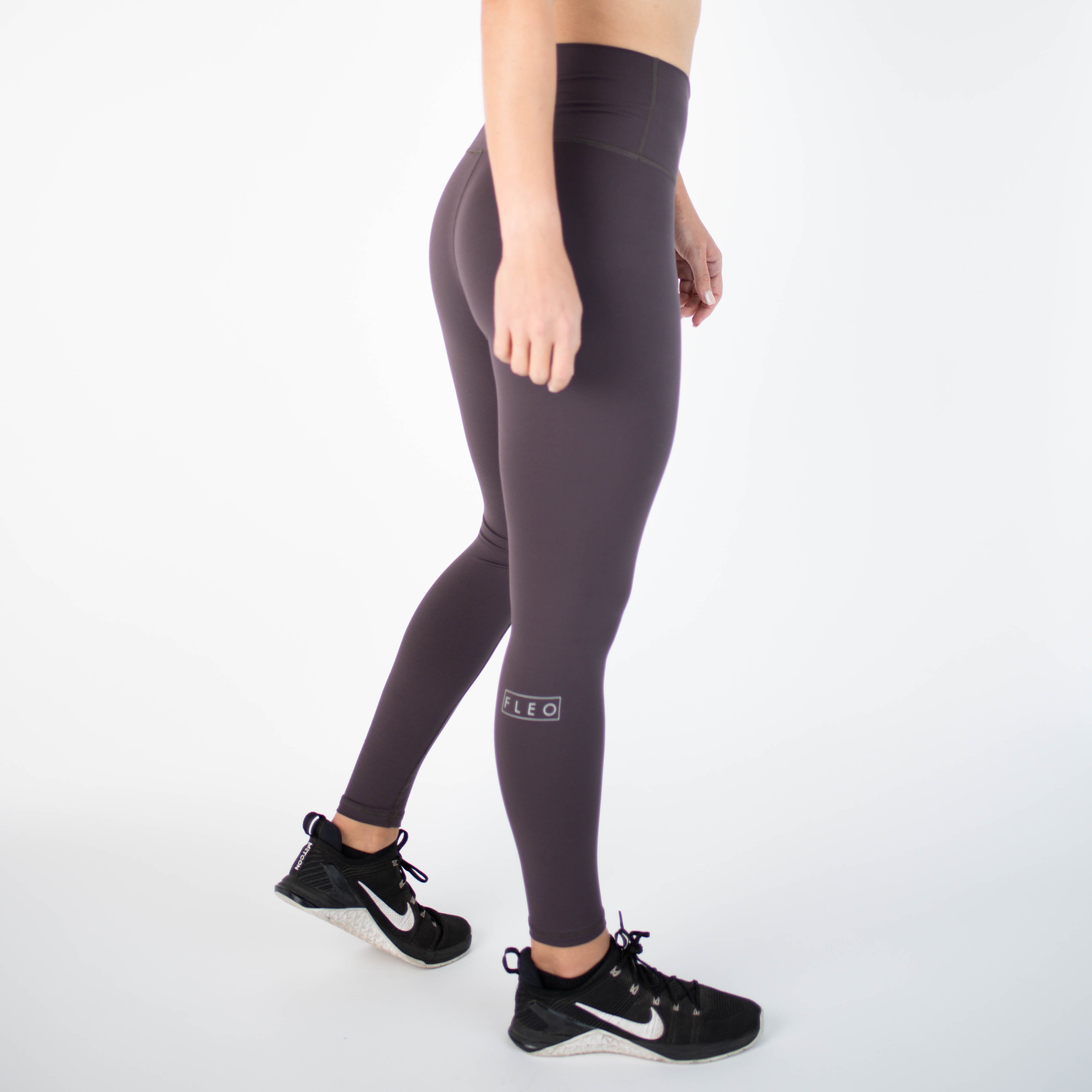 Fleo Apex 25” Leggings In Heather Black Gray Mid-Rise Bounce Fabric Womens  Small