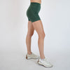 Pine Green No Front Seam High Rise Spandex Shorts