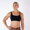 Black Scoop Neck and Back Sports Bra - Selena