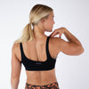 Black Scoop Neck and Back Sports Bra - Selena