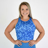 Neon Blue Lava Womens Crop Top - Tempo