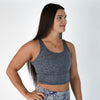 Low Back Crop Tank - Carbon Gray Breeze