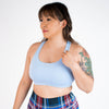 Scoop Neck Athletic Sports Bra - Chambray Sky - Isla 