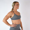 Heather Asphalt Athletic Sports Bra - Reinette by FLEO