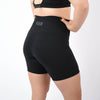 Heather Black Biker Shorts - 6" Inseam