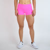 Neon Pink Mid Rise Contour Training Shorts For Women