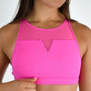 Pink High Neck Mesh Sports Bra - Maeve