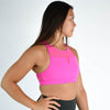 Pink High Neck Mesh Sports Bra - Maeve