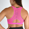 Pink High Neck Mesh Sports Bra - Maeve