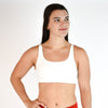 White Scoop Neck and Back Sports Bra - Selena