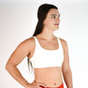 White Scoop Neck and Back Sports Bra - Selena