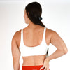 White Scoop Neck and Back Sports Bra - Selena