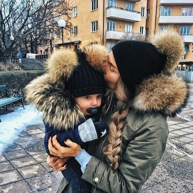 matching beanies mom and baby