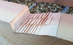 Bird's mouth cut on a Timber Framed Rafter