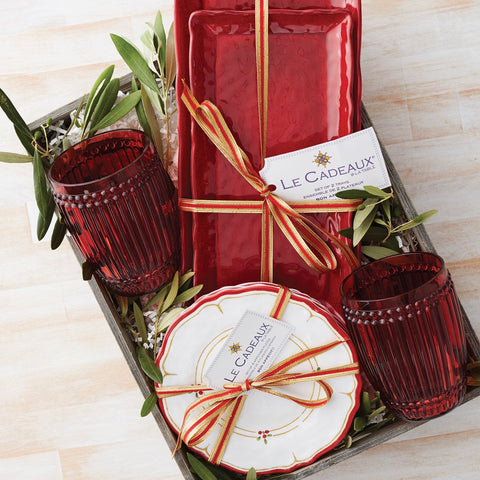 Le-Cadeaux-Milano-Berry-Tumbler-Garnet-Biscuit-Tray-Baguette-Tray-Natale-Appetizer-Plates