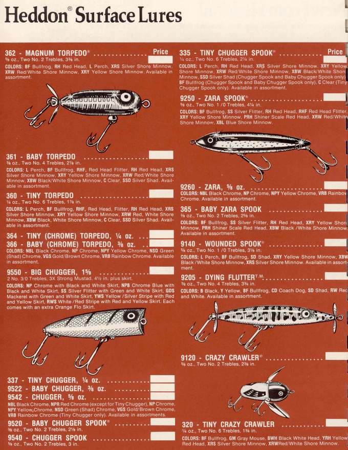 Heddon 1972 or 1973 Catalog