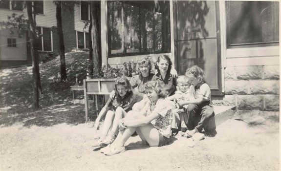 (Middle back row) - Eleanor Dills (3 girls) Eleanor's nieces (Girl with arms around boy) Anita with her little brother "Dick" Richard S. Dills